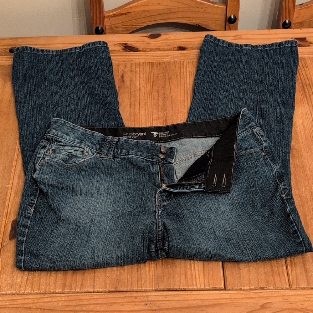 Lane Bryant Boot Cut Tighter Tummy Tech Blue Jeans, Size 18